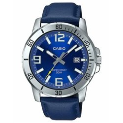 Orologio CASIO SPORT COLLECTION DIVER 50M LEATHER - BLUE Uomo