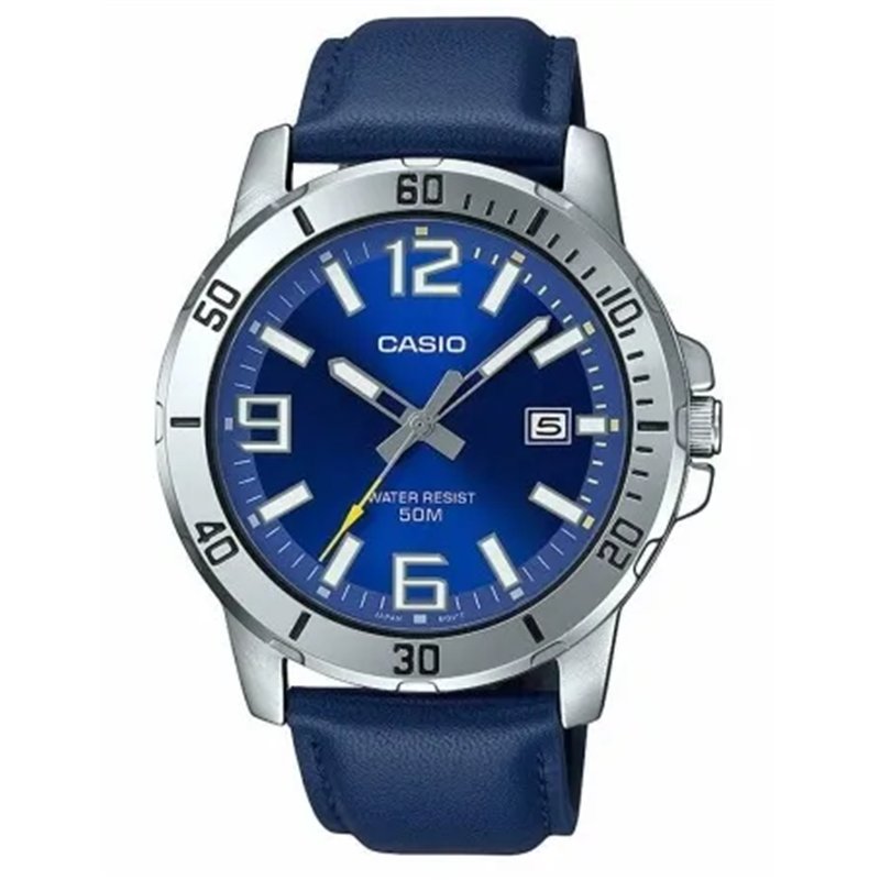 Orologio CASIO SPORT COLLECTION DIVER 50M LEATHER - BLUE Uomo