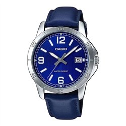 Orologio CASIO COLLECTION CASUAL DATE, LEATHER - BLUE Uomo