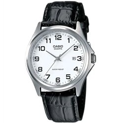 Orologio CASIO COLLECTION DATE - LEATHER, WHITE Uomo