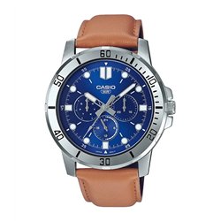 Orologio CASIO COLLECTION DIVER MULTIFUCTION, LEATHER - BLUE Uomo