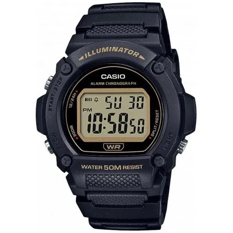 Orologio CASIO TIMELESS COLLECTION SPORT- ILLUMINATOR, WR 50M, ALARM, CHRONOGRAPH - BLACK Uomo