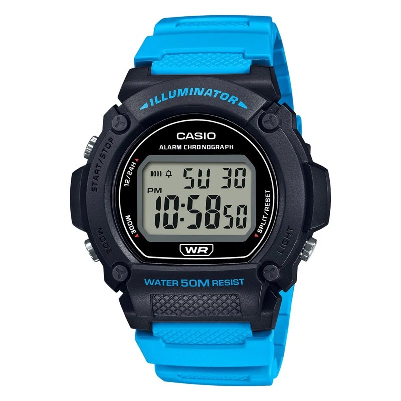 Orologio CASIO TIMELESS COLLECTION SPORT- ILLUMINATOR, WR 50M, ALARM, CHRONOGRAPH - BLACK (Brilliant color strap) Uomo