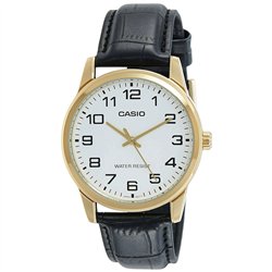 Orologio CASIO COLLECTION ONLY TIME GOLD, LEATHER - WHITE Uomo