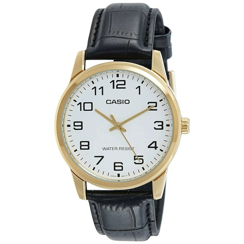 Orologio CASIO COLLECTION ONLY TIME GOLD, LEATHER - WHITE Uomo
