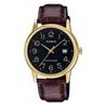 Orologio CASIO COLLECTION DATE GOLD, LEATHER - BLACK Uomo