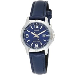 Orologio CASIO COLLECTION LADY DATE, LEATHER - BLUE Donna