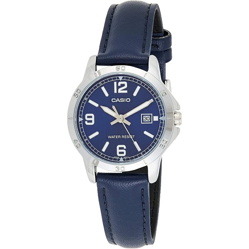Orologio CASIO COLLECTION LADY DATE, LEATHER - BLUE Donna