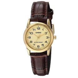 Orologio CASIO COLLECTION LADY 3H GOLD, LEATHER - GOLD Donna