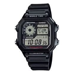 Orologio CASIO SPORT WORLD TIME ILLUMINATOR 5 ALARMS - FUTURE CLASSIC COLLECTION - BLACK Uomo