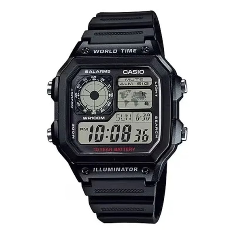 Orologio CASIO SPORT WORLD TIME ILLUMINATOR 5 ALARMS - FUTURE CLASSIC COLLECTION - BLACK Uomo