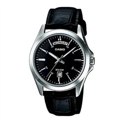 Orologio CASIO COLLECTION DAY DATE LEATHER - BLACK Uomo