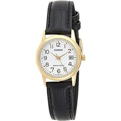 Orologio CASIO COLLECTION LADY DATE GOLD, LEATHER - WHITE Donna