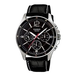 Orologio CASIO COLLECTION MULTIFUNCTION CALENDAR, LEATHER - BLACK Uomo