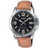 Orologio CASIO COLLECTION CASUAL DATE,  LEATHER - BLACK Uomo