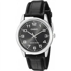 Orologio CASIO COLLECTION ONLY TIME, LEATHER - BLACK Uomo