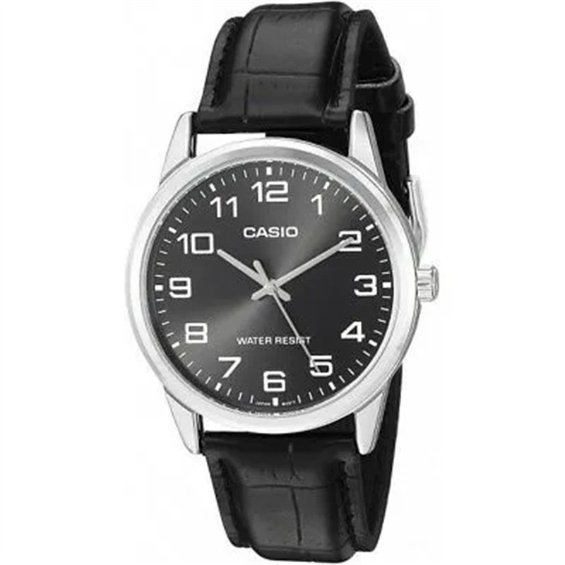 Orologio CASIO COLLECTION ONLY TIME, LEATHER - BLACK Uomo