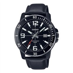Orologio CASIO SPORT COLLECTION DIVER 50M LEATHER - FULL BLACK Uomo