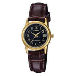 Orologio CASIO COLLECTION LADY DATE GOLD, LEATHER - BLACK Donna