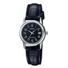 Orologio CASIO COLLECTION LADY DATE SILVER, LEATHER - BLACK Donna