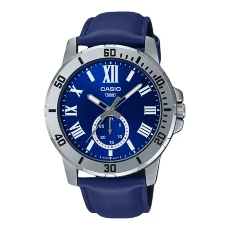 Orologio CASIO COLLECTION DIVER DATE LEATHER - BLUE Uomo