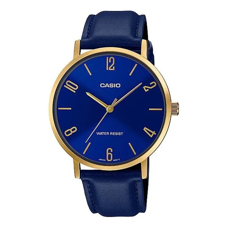 Orologio CASIO COLLECTION MINIMAL, LEATHER - BLUE Uomo
