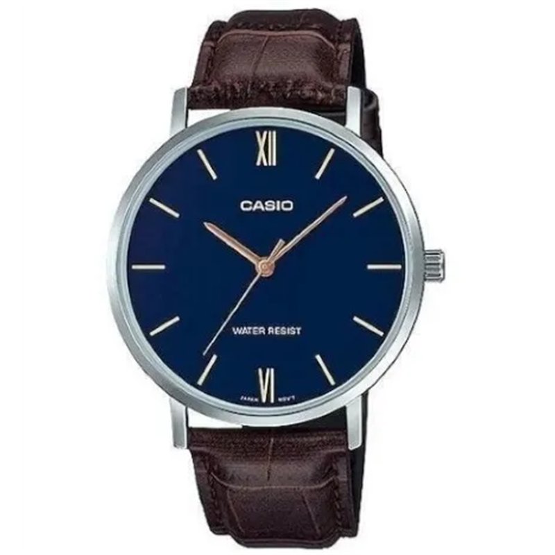 Orologio CASIO COLLECTION MINIMAL, LEATHER - BLUE Uomo