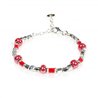 Bracciale Baby Silver Argento e pietre in Ceramica rossa