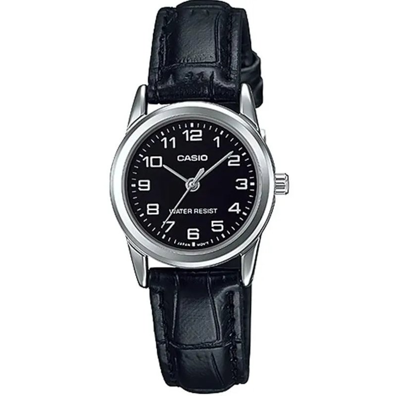 Orologio CASIO COLLECTION LADY 3H, LEATHER - BLACK Donna