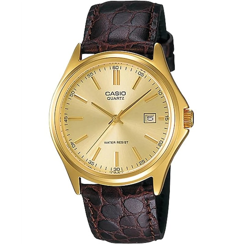 Orologio CASIO COLLECTION DATE LEATHER - GOLD Uomo