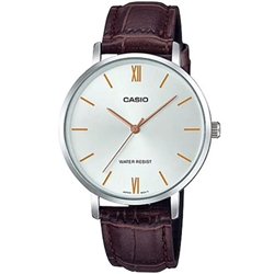 Orologio CASIO COLLECTION MINIMAL, LEATHER - SILVER Uomo