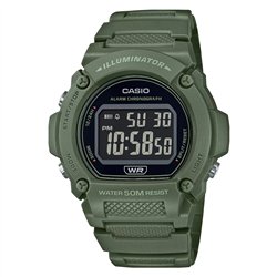 Orologio CASIO TIMELESS COLLECTION SPORT- ILLUMINATOR, WR 50M, ALARM, CHRONOGRAPH - ARMY GREEN - COLORED SERIE Uomo