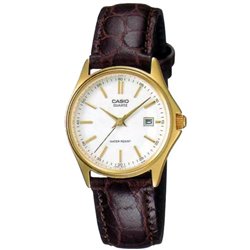 Orologio CASIO COLLECTION LADY DATE LEATHER - WHITE, GOLD INDEXES Donna
