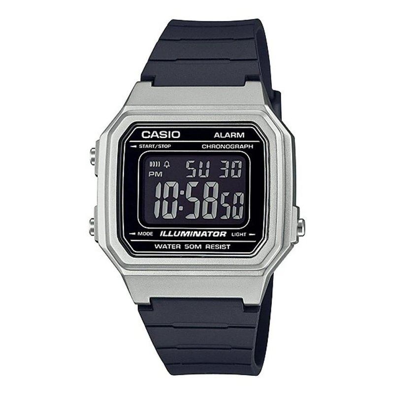 Orologio CASIO TIMELESS COLLECTION SPORT ILLUMINATOR WR 50M, ALARM, CHRONOGRAPH - SILVER - METAL SERIE Uomo