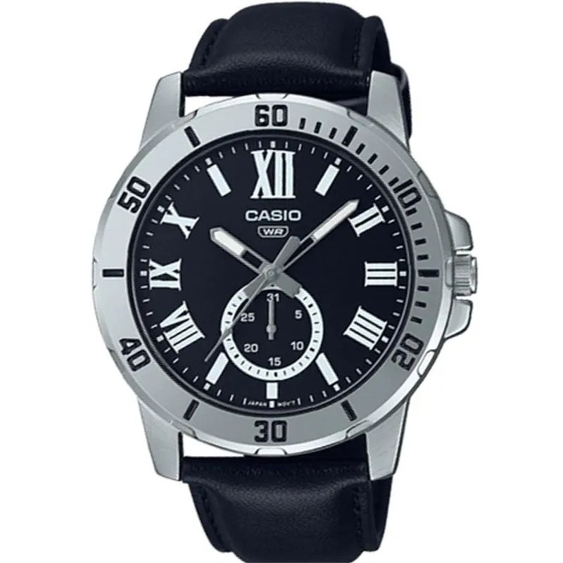Orologio CASIO COLLECTION DIVER DATE LEATHER - BLACK Uomo