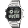 Orologio CASIO SPORT DIVER - WORLD TIME ILLUMINATOR 5 ALARMS - FUTURE CLASSIC COLLECTION - SILVER STEEL Uomo
