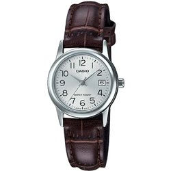Orologio CASIO COLLECTION LADY DATE SILVER, LEATHER - ARGENTEE Donna