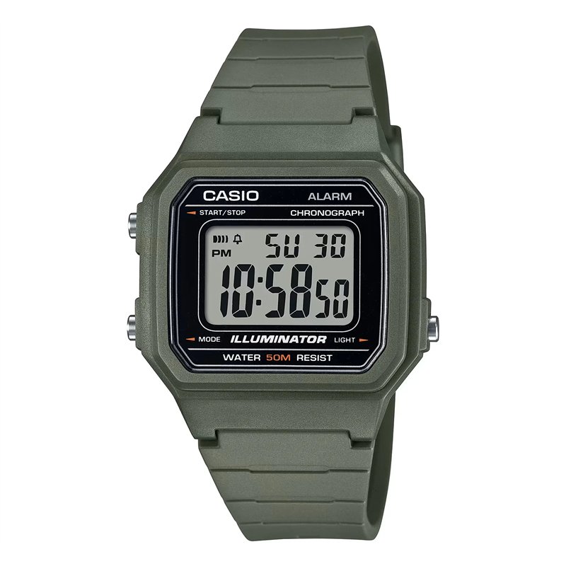 Orologio CASIO TIMELESS COLLECTION SPORT ILLUMINATOR WR 50M, ALARM, CHRONOGRAPH - ARMY GREEN Uomo