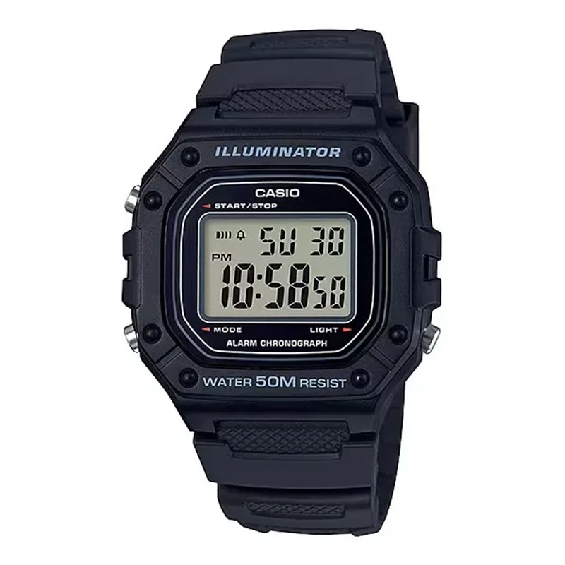 Orologio â€‹CASIO TIMELESS COLLECTION SPORT ILLUMINATOR WR 50M, ALARM, CHRONOGRAPH - BLACK Uomo
