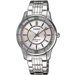 Orologio CASIO COLLECTION LADY DATE GLITTER BEZEL - WHITE Donna