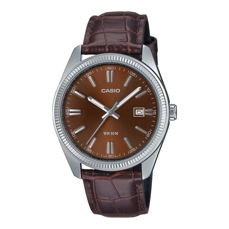 Orologio CASIO COLLECTION DATE, LEATHER - BRONZE Uomo
