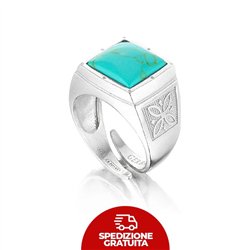 Anello Gerba Chevalier con pietra Turchese marina