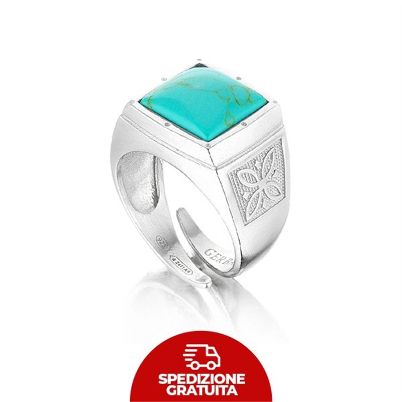 Anello Gerba Chevalier con pietra Turchese marina