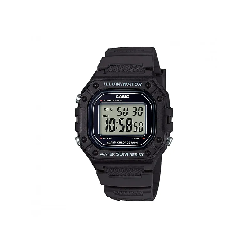 Orologio â€‹CASIO TIMELESS COLLECTION SPORT ILLUMINATOR WR 50M, ALARM, CHRONOGRAPH - BLACK Uomo