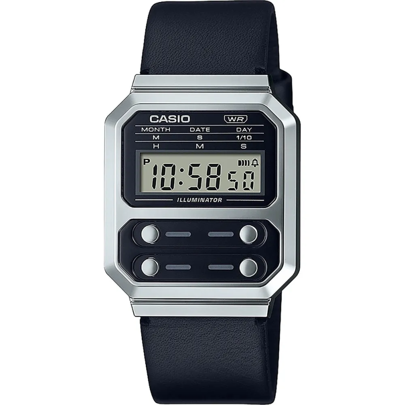 Orologio CASIO VINTAGE EDGY COLLECTION LEATHER - BLACK Unisex