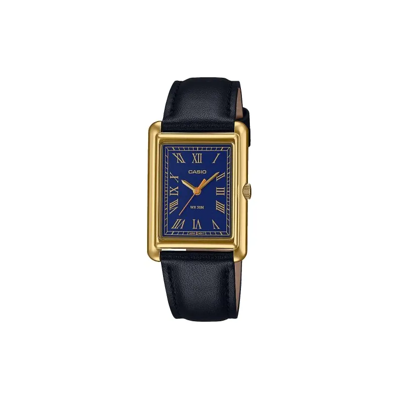 Orologio CASIO COLLECTION LADY TANK, GOLD, LEATHER - BLUE Donna