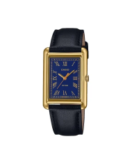 Orologio CASIO COLLECTION LADY TANK, GOLD, LEATHER - BLUE Donna