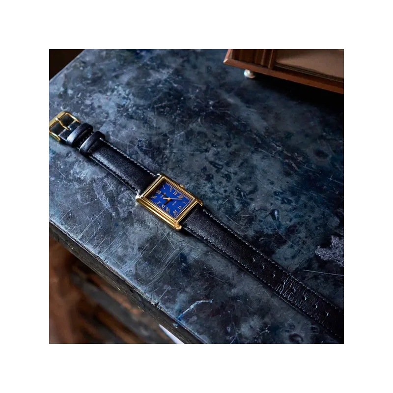 Orologio CASIO COLLECTION LADY TANK, GOLD, LEATHER - BLUE Donna