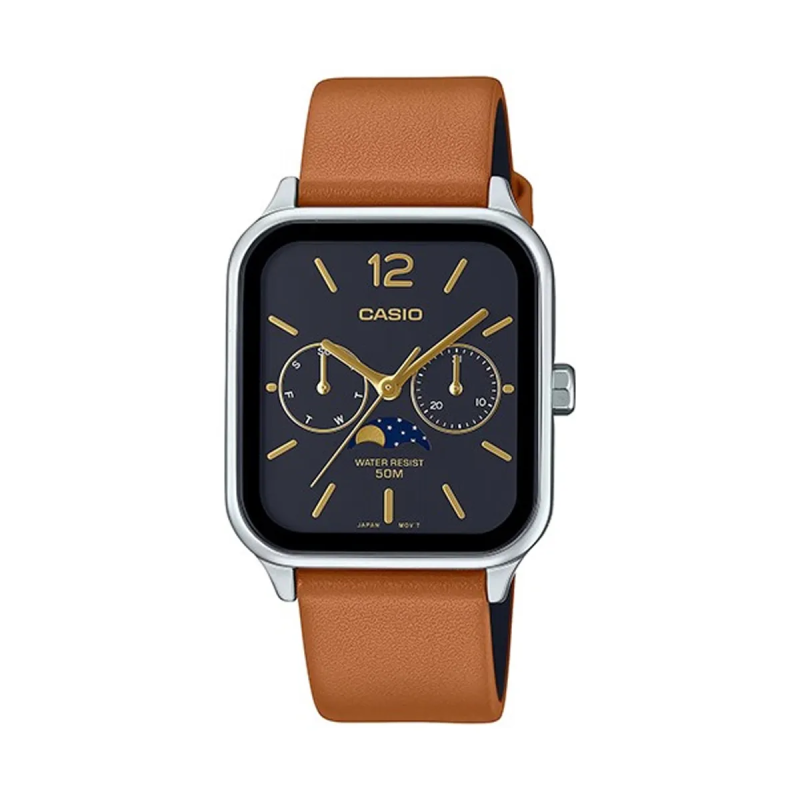 Orologio CASIO COLLECTION MOONPHASES LEATHER - BLACK Unisex