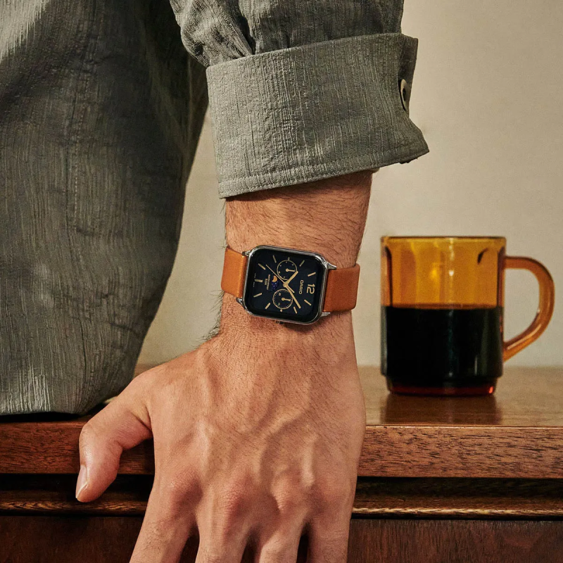 Orologio CASIO COLLECTION MOONPHASES LEATHER - BLACK Unisex